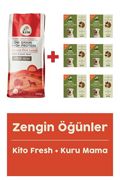 kito Yetişkin Mini Irk Köpek Maması 2.5 Kg + Tavuk Etli Fresh X 6