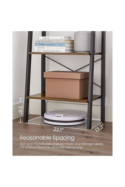 Mahmayi Vasagle Lls44x 4 Tier Storage Rack, Storage Shelves - Rustic Brown