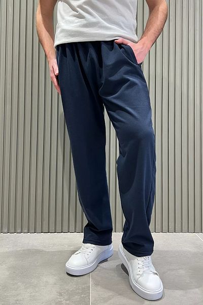 MİSHAR İTALİA Ανδρικό φούτερ Navy Blue Straight Leg