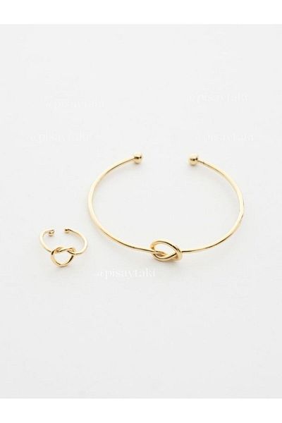 pisay takı & aksesuar Knot Model Adjustable Clamp Ring Set