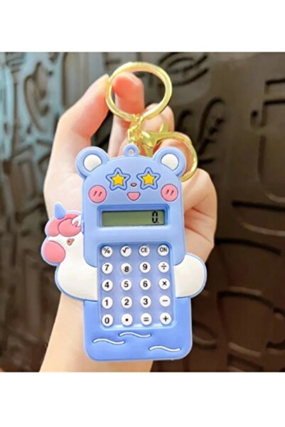 gaman 1 Adet Yıldızlı Mini Hesap Makinesi, Çocuk Için Arkası Labirent Oyunlu Anahtarlık