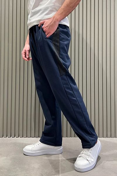 MİSHAR İTALİA Ανδρικό φούτερ Navy Blue Straight Leg