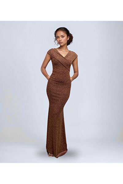 OTHERONE Metalik Simli Abiye Elbise