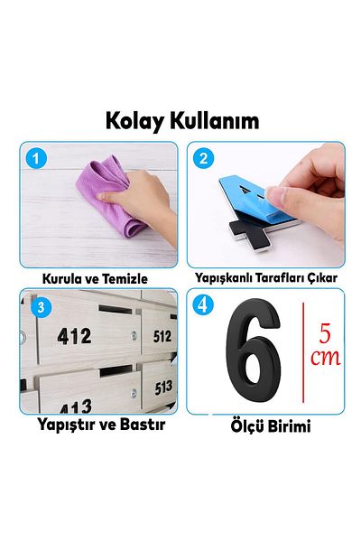 Badem10 50 mm 5 cm Culoare neagră Ușă adezivă de dimensiuni mici cu număr - 6 cifre șase cifre, 1 bucată