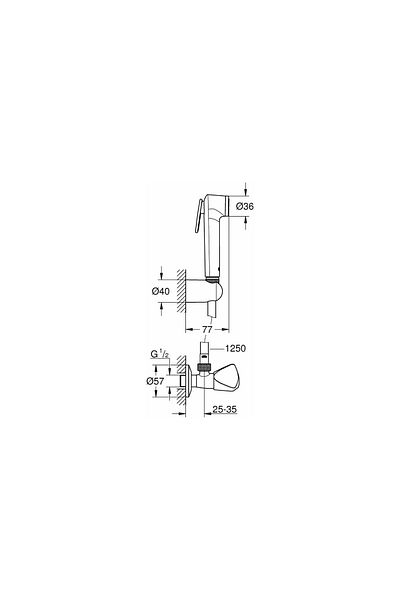 Grohe Bidet Spray 30 Wall Mounted Set 1 Stream Bathroom Accessory - 27514001
