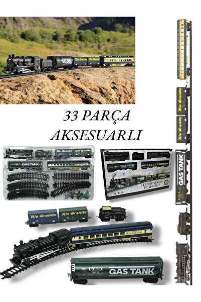 BYCEGU 79156 KUTULU 33 PARÇA SESLİ VE IŞIKLI AKSESUARLI BÜYÜK OYUNCAK TREN SETİ