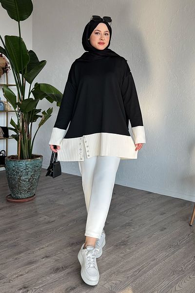 InStyle تونيك أسود مزين بتفاصيل حجرية