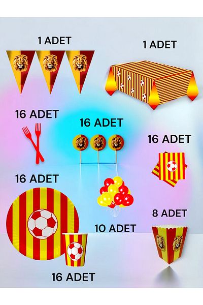 VibeHome Red Yellow Themed XL Pack for 16 - Birthday Party and Fun Events
