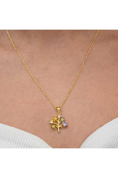 Skygo Silver Gold Colored Tree of Life Women's Necklace