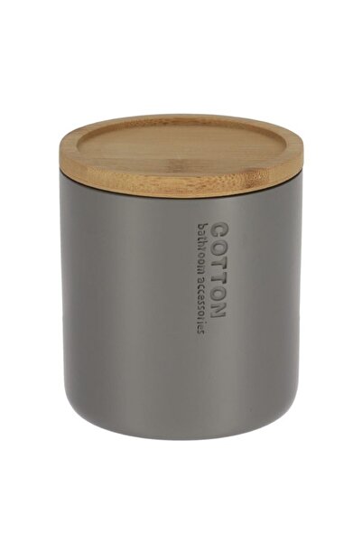 Tendance صندوق من القطن المصنوع من مادة البولي ريزين مع غطاء من الخيزران