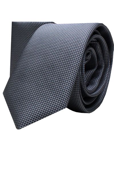 Varetta Мъжка тънка вратовръзка с джоб, метално сиво Dobby Eyelet