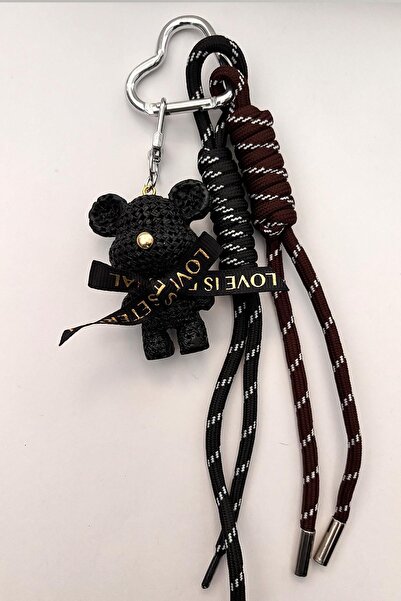 New Obsessions Δερμάτινο Teddy Bear Στολίδι Τσάντα με μπρελόκ