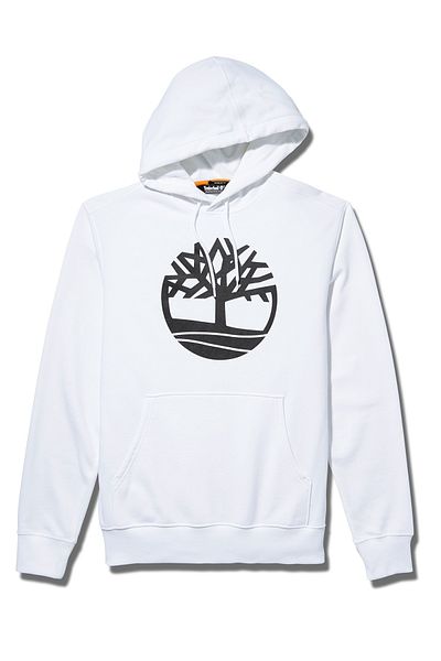 Timberland Men's Casual Sweatshirts - Core Tree Logo, Pull over Hoodie, White Tb0A2Bjhp541