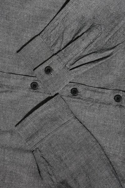 ASG TEKSTİL Dark Gray Color Bordered Long Sleeve Kids Shirt