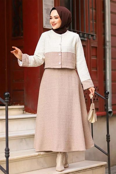 Swana Shiny Tweed Fabric Jacket Suit