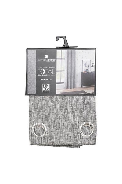 Atmosphera Blackout Curtain Slate 140 x 260cm