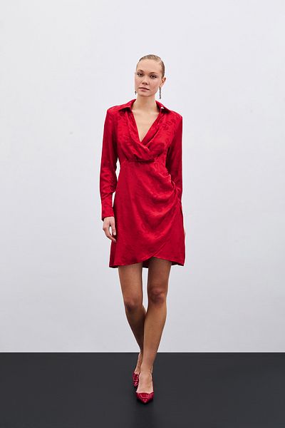 Sateen Rochie la două piept cu model