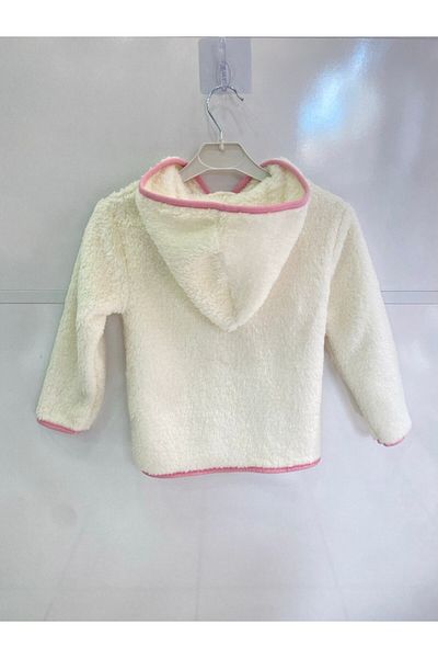 DUBAİ ÇOCUK Kuromi Model Hooded Plush Zippered Girl's Top Cardigan