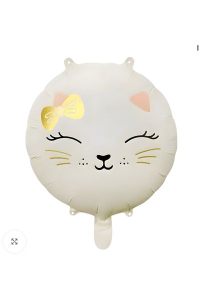 Çemrek Süs Parti White Cat Greyhound Foil Balloon 18Inch