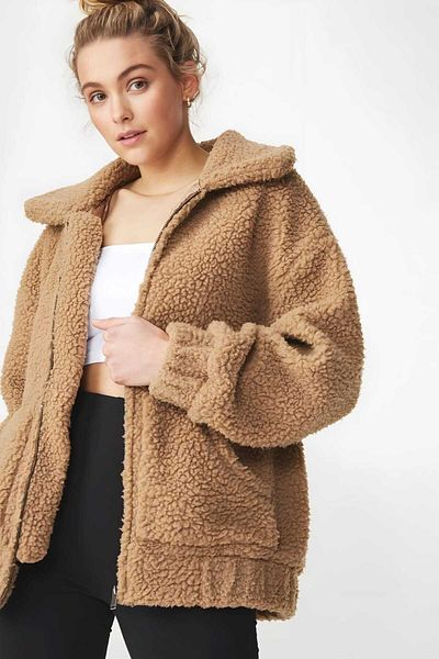 CNG MODA Unlined Zippered Plush Coat