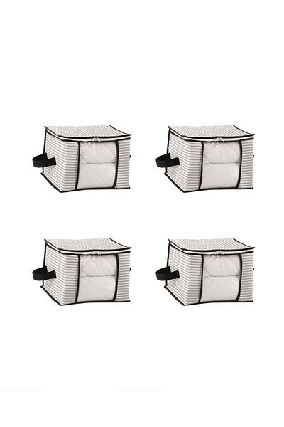 Formeya 4 Stück Luxus-Garderoben-Organizer mit Fenster, Mehrzweck-Garderoben-Organizer, Sockenaufbewahrung, 34 x 22 x 22 cm