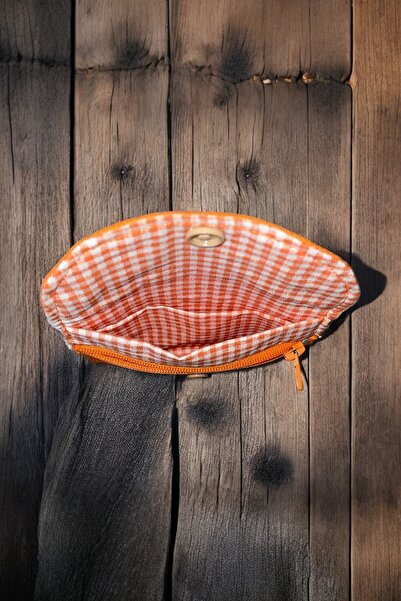 SAPHYRA Handmade Women's Linen Fabric Cloth Wallet with Snap Closure - Zipper Front Eye and 2 Internal Compartments