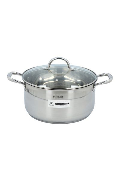 Parfait Sturdy Portable Handle Induction Base Casserole with Glass Lid 8.3 Liter