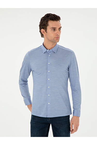 Cacharel Mavi Slim Fit Uzun Kollu Gömlek 50291362-VR036