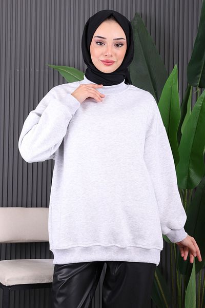 İmajButik Γκρι ανυψωμένος ιδρώτας με τρεις κλωστές