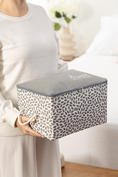 REKHOME Gray Home Sweet Home Printed 3-Piece Suitcase and under Base Organizer - Scrap / 30X22X18