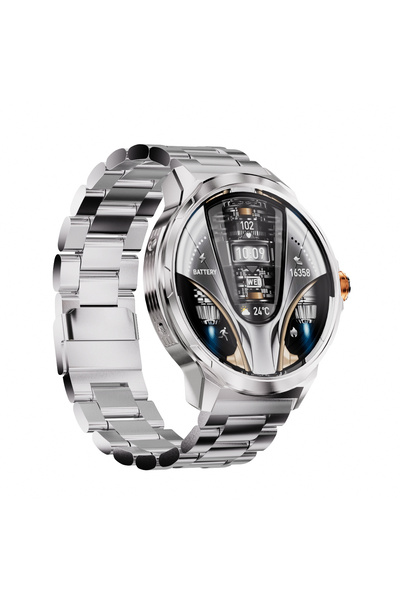 Sompon Kalobee SK50 1.85 " Amoled Ekran 52 MM Akıllı Saat Silikon + Metal Çif...