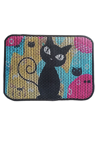 Epilla Renkli Kedi Tuvaleti Önü Elekli Kedi Kumu ,kedi Paspası -60 x 45