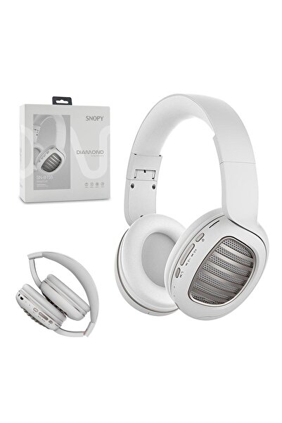 Snopy KABLOSUZ KULAK ÜSTÜ KULAKLIK MİKROFONLU BLUETOOTH SD BEYAZ SNOPY SN-BT55