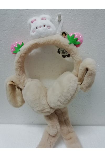 İLHANLAR Plush Earmuff Beanie Hat with Lightless Moving Sound and Playful Ears 6~14 Years