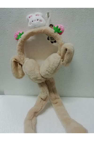 İLHANLAR Plush Earmuff Beanie Hat with Lightless Moving Sound and Playful Ears 6~14 Years