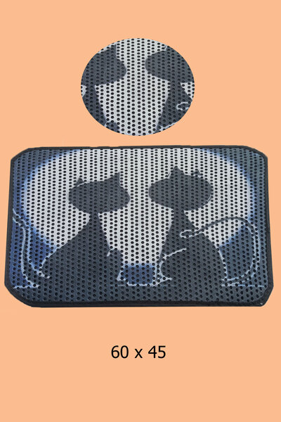 Epilla Renkli Kedi Tuvaleti Önü Elekli Kedi Kumu Paspası- (60 X45)