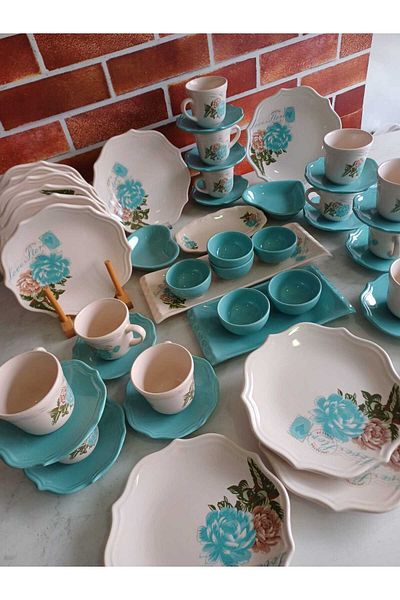 Keramika Turquoise 35 Piece Breakfast Set
