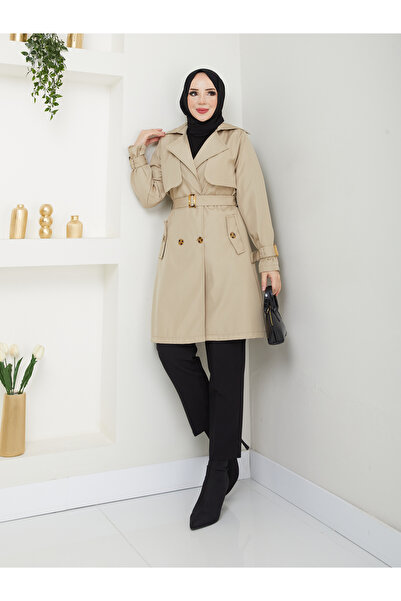 RACE FASHİON Αδιάβροχη γυναικεία καμπαρντίνα με διπλό στήθος RC3082