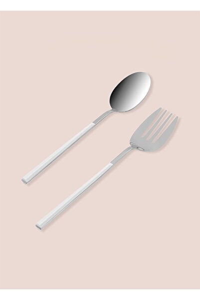The Mia Bianco Salad Silver 2 Piece Serving Set - Ckb0246