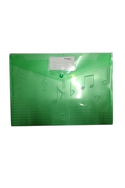 Linea Linear Note Patterned Green Clamps File (4 Pieces)