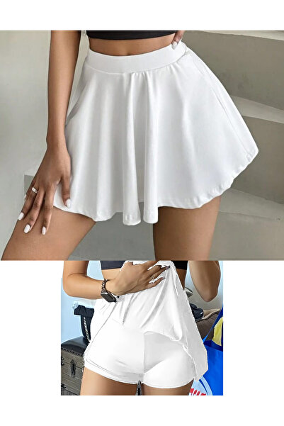 BENİMOLMALI Şort Etek Şortlu Çan Etek Beli Lastikli Eteği Uçuş Etek Spor Etek...
