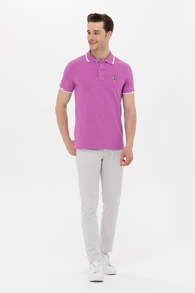 U.S. Polo Assn. Men's Violet Basic Polo Neck T-Shirt