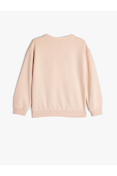 Koton Girls' Sweatshirt Dog Printed Crew Neck Long Sleeve
