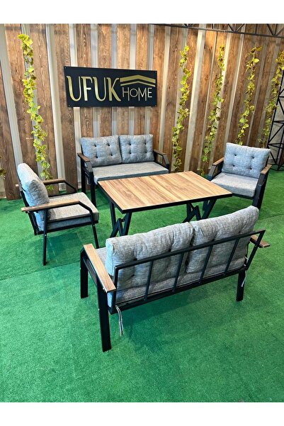 UFUK HOME 2+2+1+1+masa Bordo Bahçe Mobilyası, Balkon Çay Seti, Bahçe Koltuk T...