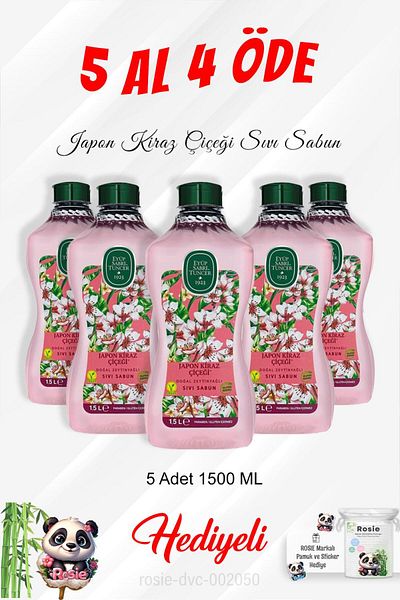 Eyüp Sabri Tuncer 1500 ml Japanese Cherry Blossom - with Olive Oil, Buy 5, Pay 4, Rosie Cotton