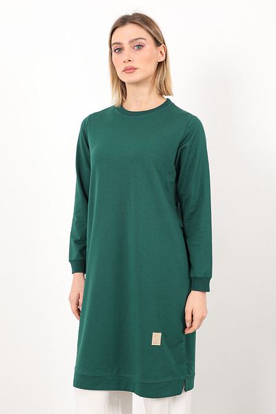 Linvey Crew Neck Two Thread Comfortable Fit Tunic Plus Size Hijab Clothing (K7191 Long)