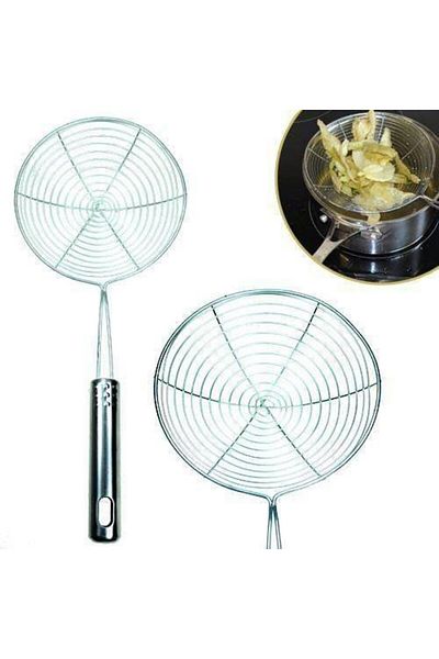 PERİBOİA Periboia Stainless Steel Wire Colander Frying Boiling Strainer 35 cm
