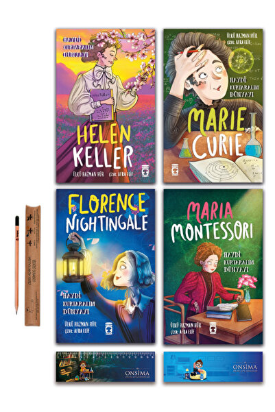 Timaş Çocuk Haydi Kurtaralım Dünyayı - Helen Keller - Marie Curie Set 4 Kitap -