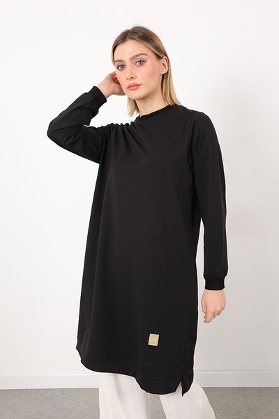 Linvey ملابس إسلامية بياقة دائرية وقطعتين مريحة مقاس كبير (K7191 طويل)