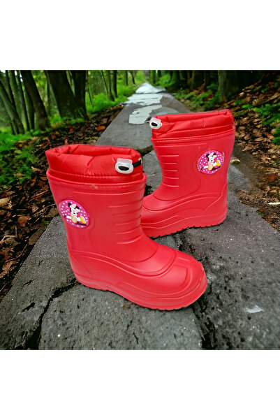 PATİK BEBE Kız Çocuk Mıckey Mouse Hafif Içi Kürklü Yağmur Çizmesi